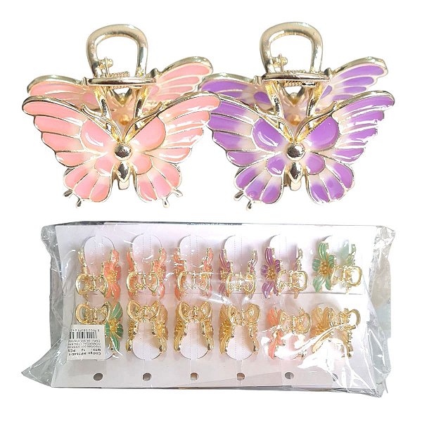 Importado - Presilha de Cabelo Borboleta HP1645 - 12 Und