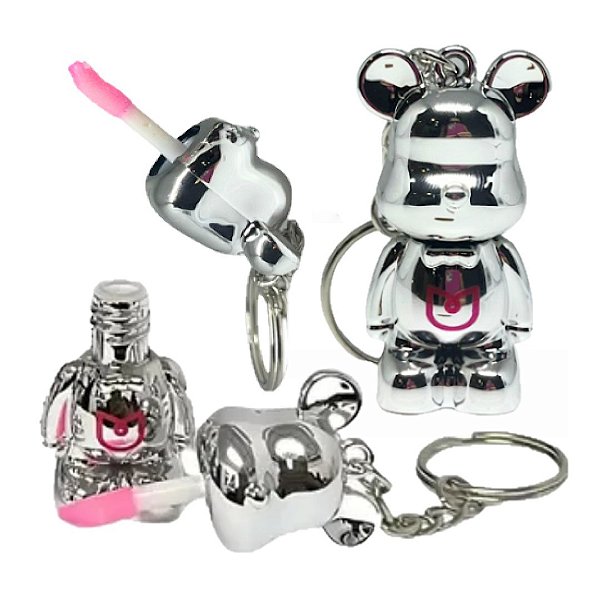Mia Make - Lip Oil Metalic Bear Urso Prata Chaveiro 521