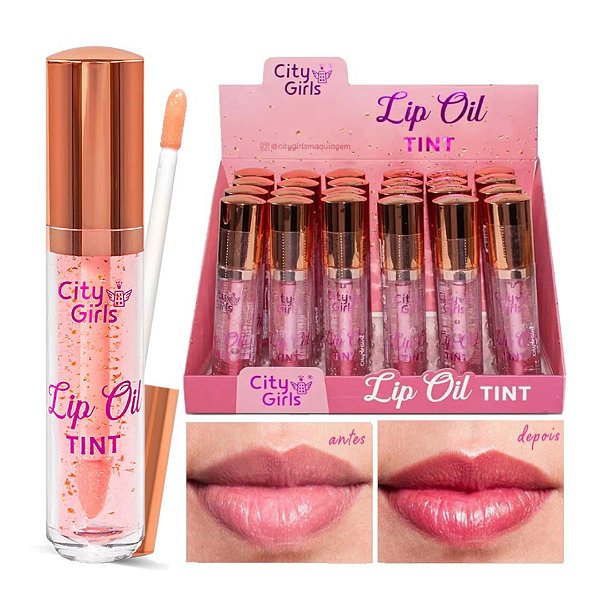 City Girls - Lip Oil Tint com Particulas Douradas CG200 - 24 Und