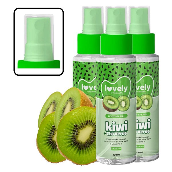 Face Beautiful - Body Splash Kiwi Vegano FB526 - 6 Und