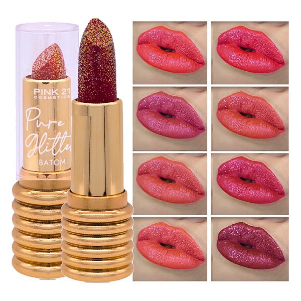 Pink 21 - Batom Glow Pure Glitter CS4221 - 8 Und