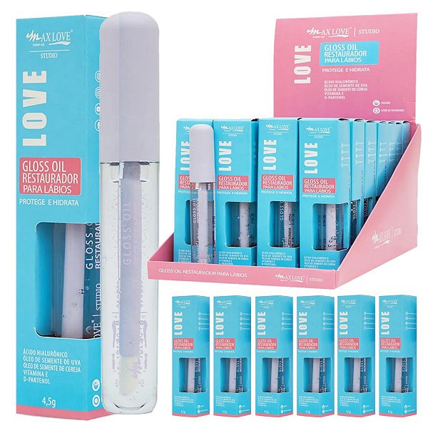Max Love - Gloss Oil Restaurador Incolor 170 Vegano - 28 Und