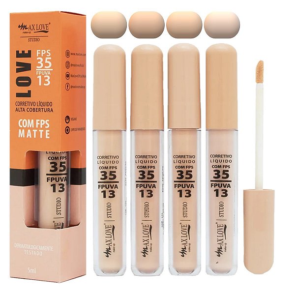 Max Love - Corretivo Liquido Matte FPS-35 100 a 103 - 4 Und