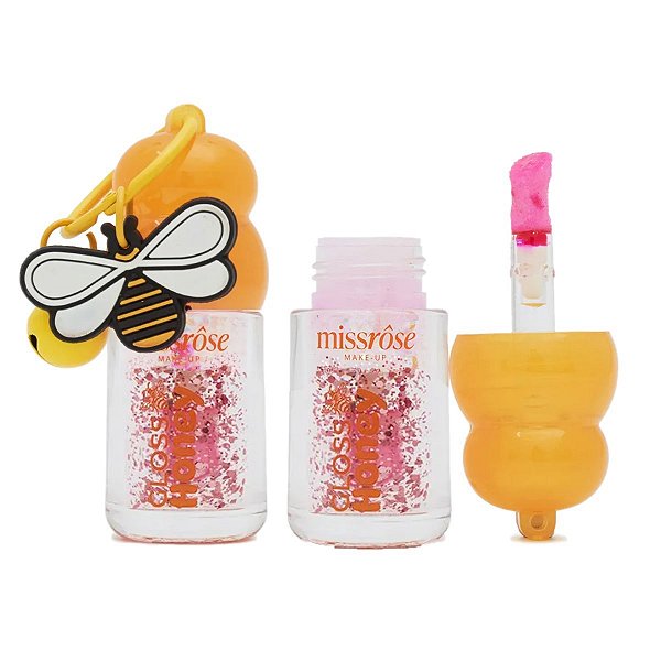 Miss Rose - Lip Gloss Honey Chaveiro Abelha BX7701 - COR 03
