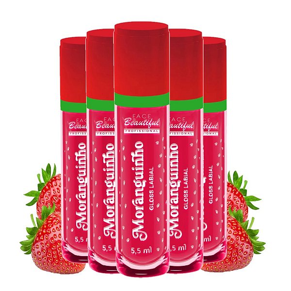 Face Beautiful - Gloss Labial Moranguinho FB516 - 6 Und