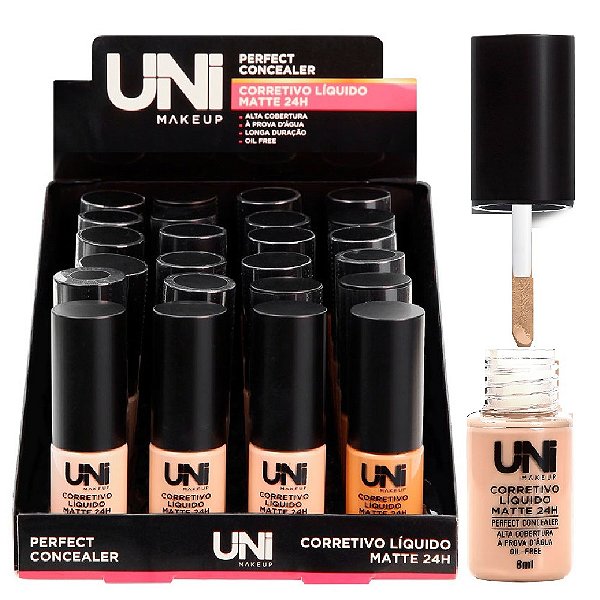 Uni Makeup - Corretivo Liquido Matte 24H UNCO18DS - 24 Und