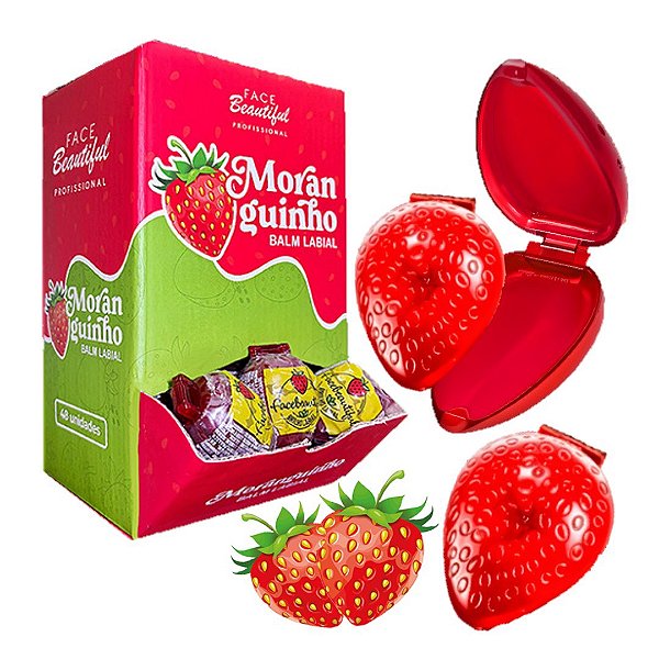 Face Beautiful - Lip Balm Moranguinho Vegano FB505 - 48 Und