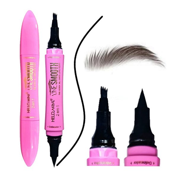 Hello Mini - Delineador + Escova p/ Sobrancelha Y269 - Dark