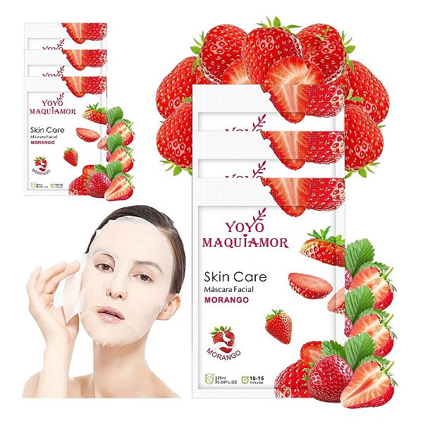 Yoyo Maquiamor - Mascara Facial de Morango  YYM121219 - 10 Und