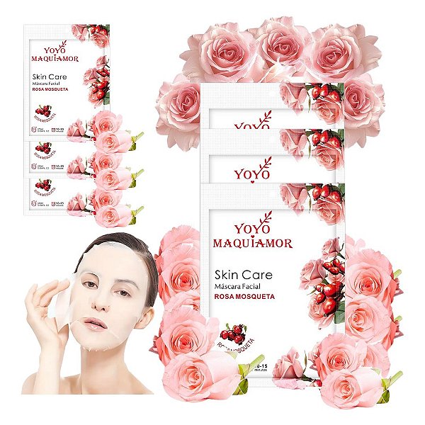 Yoyo Maquiamor - Mascara Facial de Rosa Mosqueta YYM121224 - 10 Und