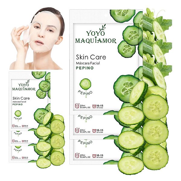 Yoyo Maquiamor - Mascara Facial de Pepino YYM121222 - 10 Und