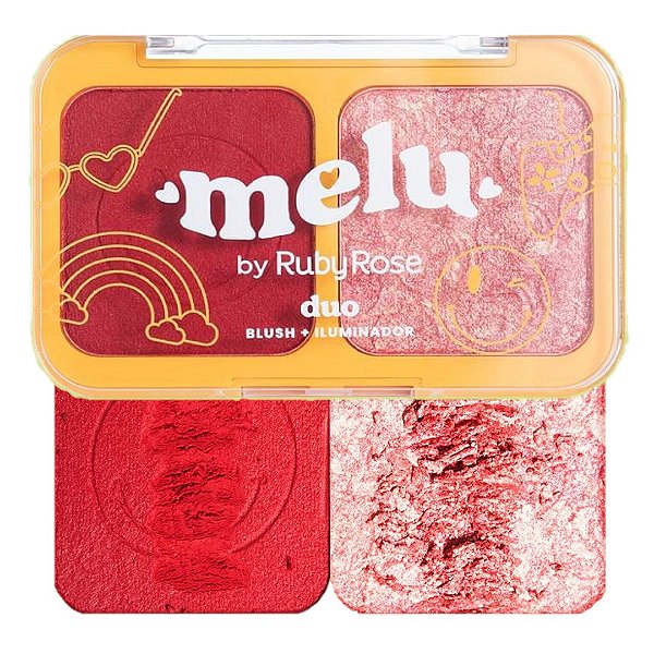 Ruby Rose - Paleta Duo Blush Iluminador Melu RR1002 G1
