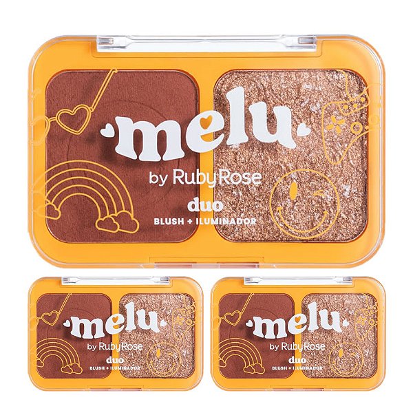 Ruby Rose - Paleta Duo Blush Iluminador Melu RR1002 G3 - 06 Und