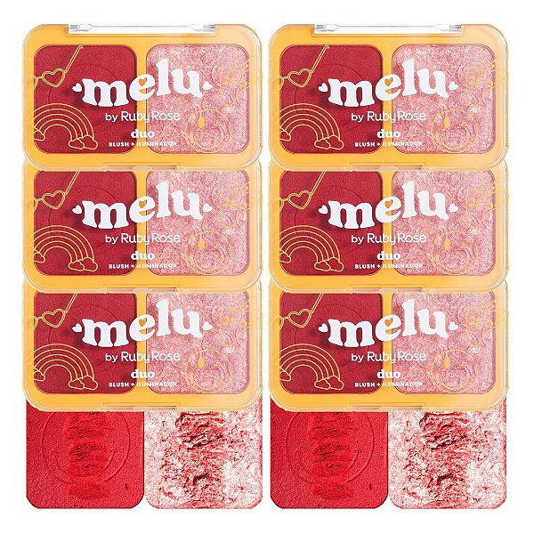 Ruby Rose - Paleta Duo Blush Iluminador Melu RR1002 G1 - 06 Und
