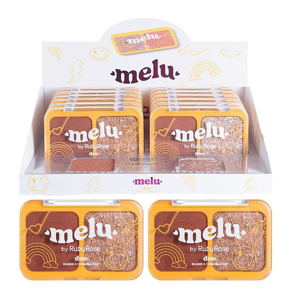 Ruby Rose - Paleta Duo Blush Iluminador Melu RR1002 G3 - 12 Und