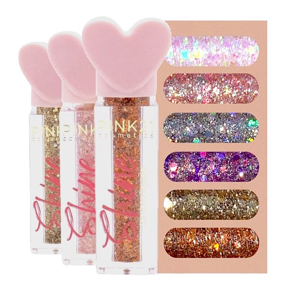 Pink 21 - Sombra Liquida Glitter Shine CS5204 - 12 Und