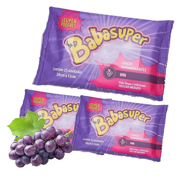 Super Poderes - Lenço Demaquilante Uva Babasuper SP953