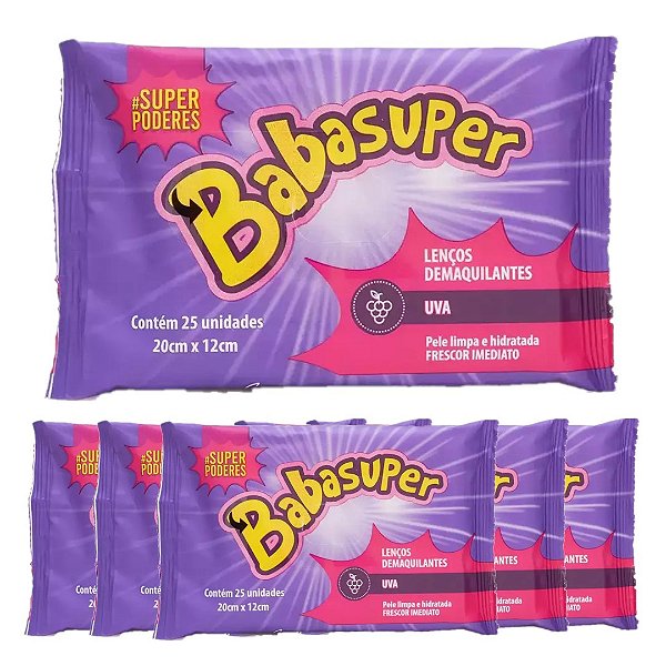 Super Poderes - Lenço Demaquilante Uva Babasuper SP953 - 06 Und