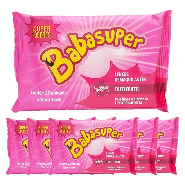 Super Poderes - Lenço Demaquilante Tutti Frutti Babasuper SP950 - 12 Und