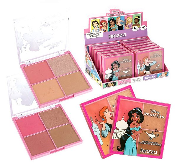 Fenzza - Paleta Blush Iluminador Contorno DIS128 - 12 Und