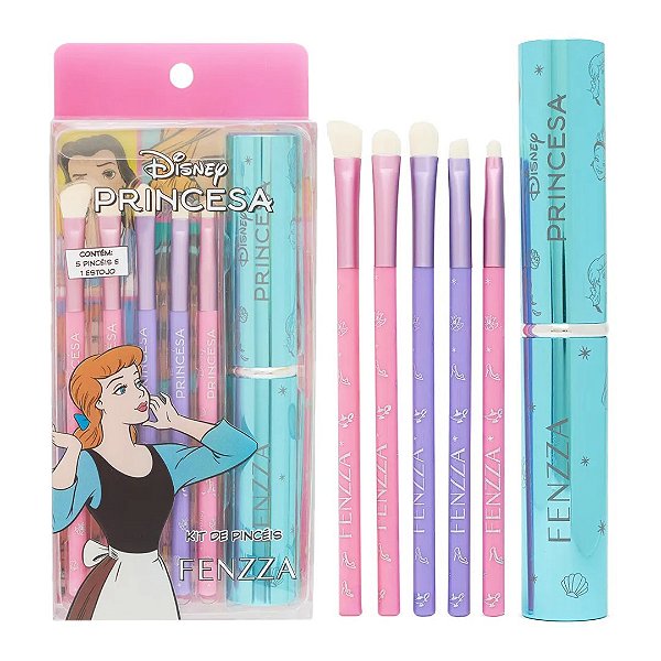 Fenzza - Kit de Pinceis c/ Estojo Princesa DIS135