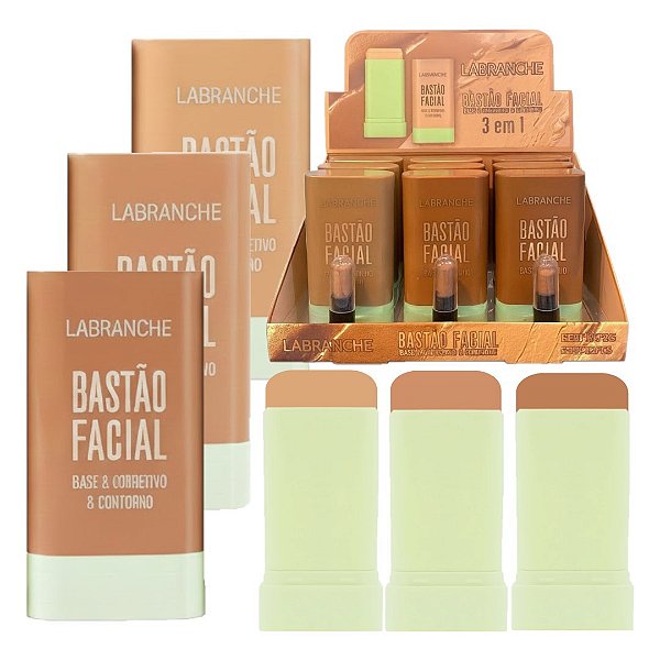Labranche - Base Corretivo Contorno Bastão 3 em 1 LA7265B - 12 Und