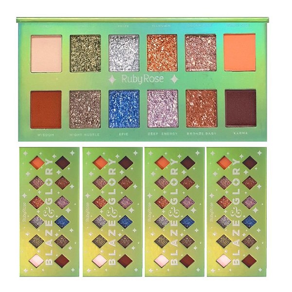 Ruby Rose - Paleta de Sombras Blaze Glory HB1083 - 06Unid