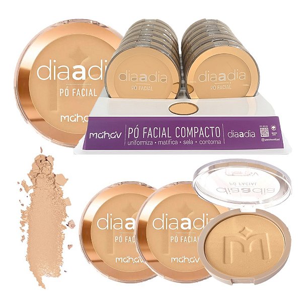 Mahav - Pó Facial Compacto Vegano Dia a Dia Cor 02 - 12 Und