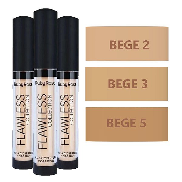 Ruby Rose - Corretivo Líquido Flawless HB8080 G2 Bege Kit 1 - 6 Und