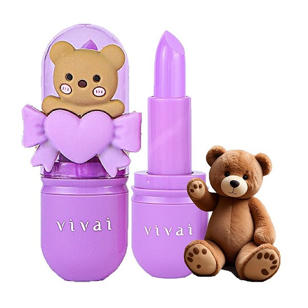 Vivai - Lip Balm Teddy Laço Fofo 3331 - Cor 01