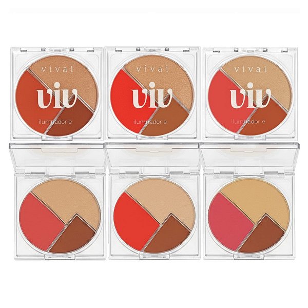 Vivai - Trio Blush Iluminador e Contorno VIV 1120 - 03 Und