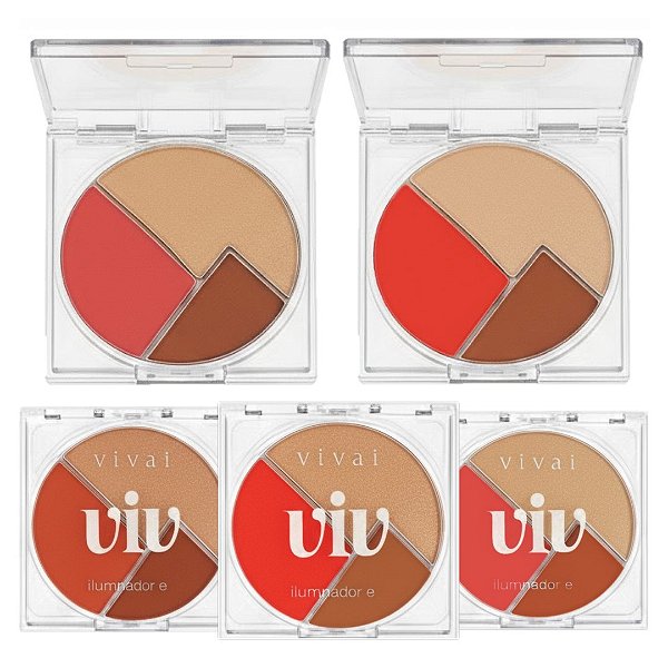 Vivai - Trio Blush Iluminador e Contorno VIV 1120 - 06 Und