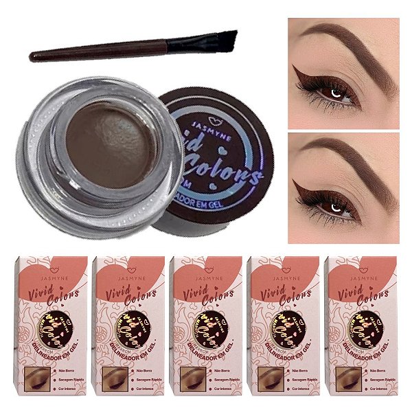 Jasmyne - Delineador em Gel Marrom JS02021 - 06 Und