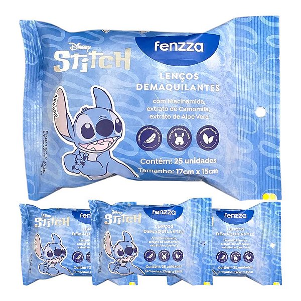 Fenzza - Lenços Demaquilantes Stitch DIS139 - 12 Und