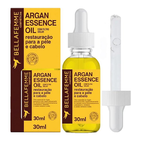Bella Femme - Oleo de Argan e Filtro Solar Pele e Cabelo