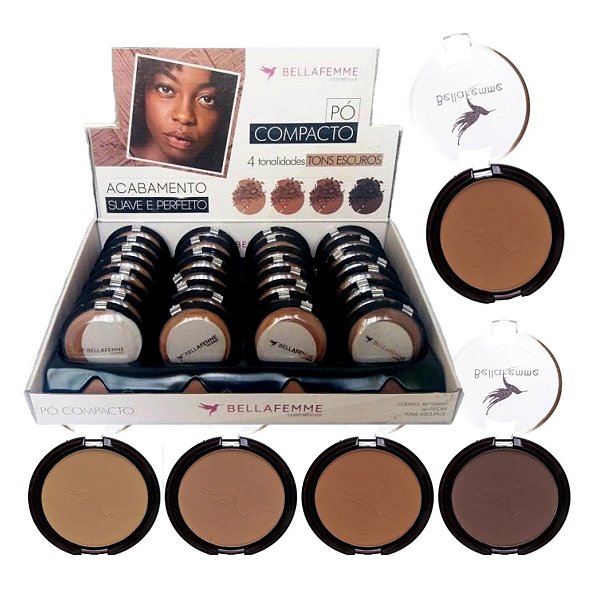 Bella Femme - Pó Compacto Tons Escuros BF10006C - 32 uni