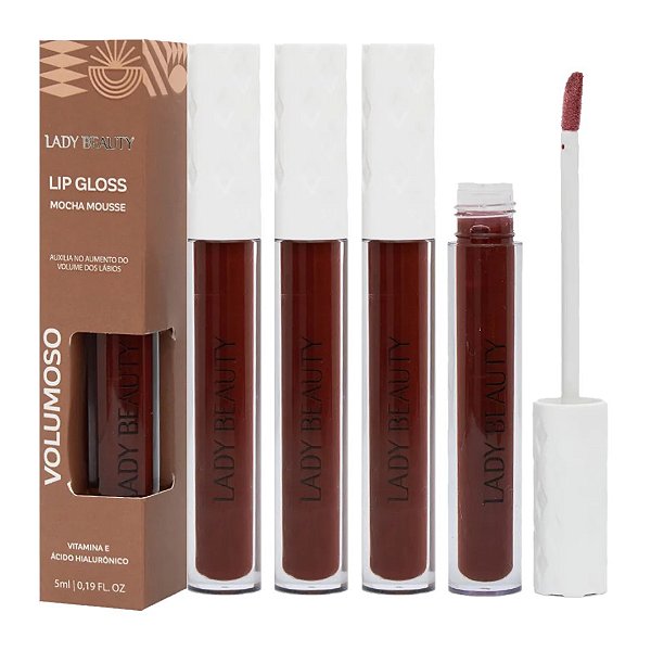 Lady Beauty - Lip Gloss Mocha Mousse Volumoso L59 - 6 Und
