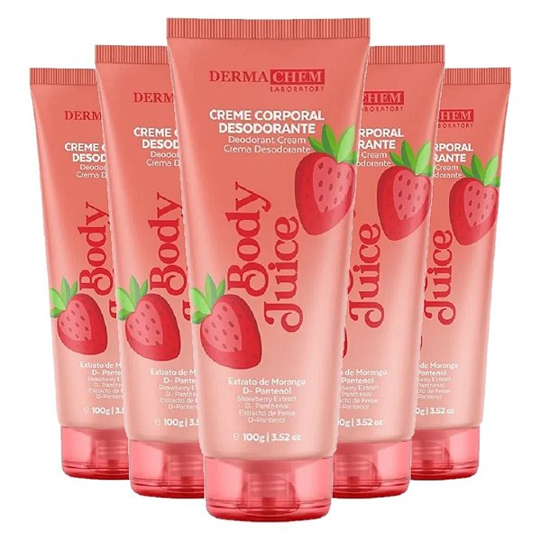 Dermachem - Creme Corporal Morango Body Juice - 12 Und