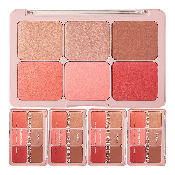 Ruby Rose - Paleta Blush e Iluminador Flash M1000 - 6 Und