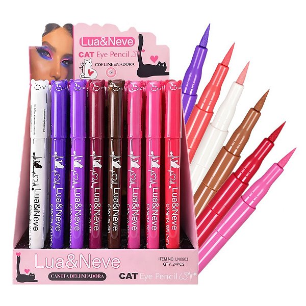 Lua e Neve - Caneta Delineadora Gato Cat Eye LN09003 - 24 Un