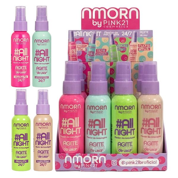 Pink 21 - Fixador de Maquiagem Amora CS6247 - 12 Und
