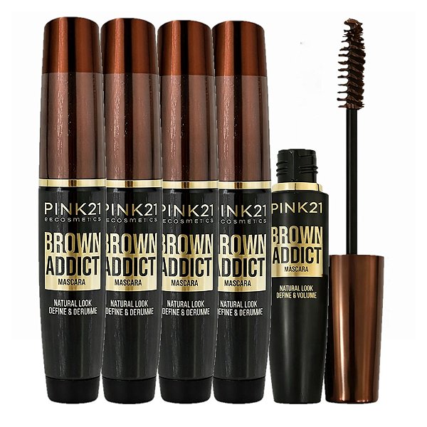 Pink 21 - Mascara de Cilios Marrom Addict Volume e Definição  CS5404 - 06 Und