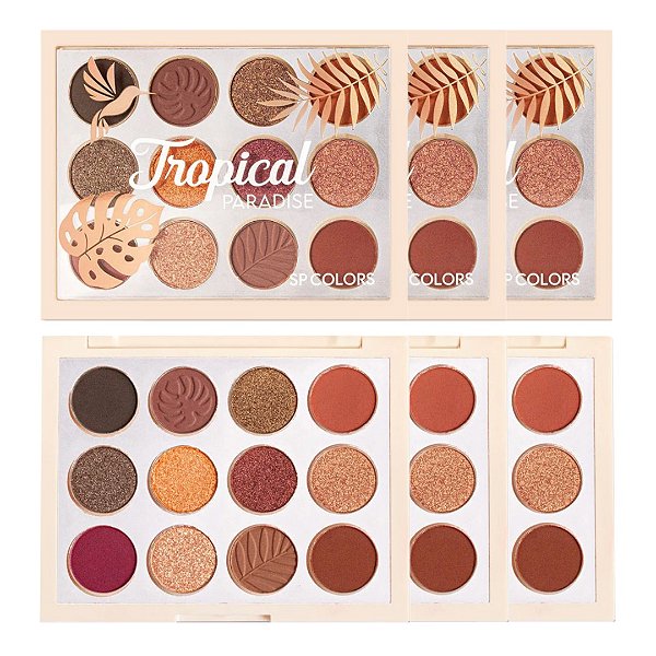 SP Colors - Paleta de Sombras Tropical Paradise SP347 - 12 Und