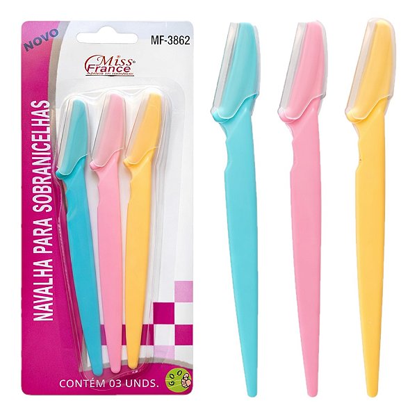 Miss France - Navalha para Sobrancelhas Kit c/3 MF3862 - 12 Kits