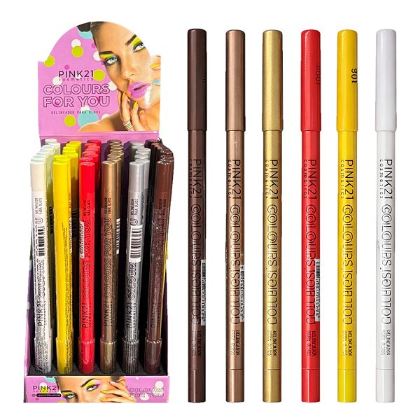 Pink 21 - Delineador Para Olhos Colours For You CS3893B - 48 Und