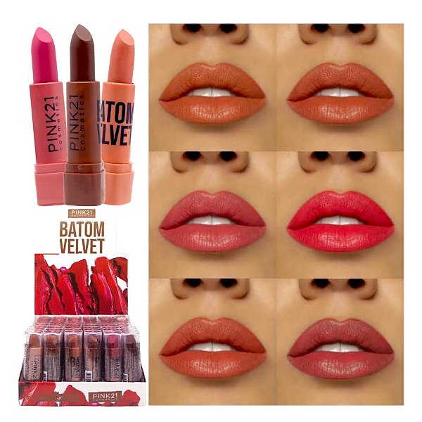 Pink 21 - Batom Velvet CS5732A - 48 Und