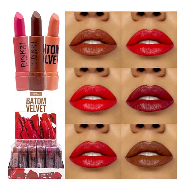 Pink 21 - Batom Velvet CS5732B - 48 Und