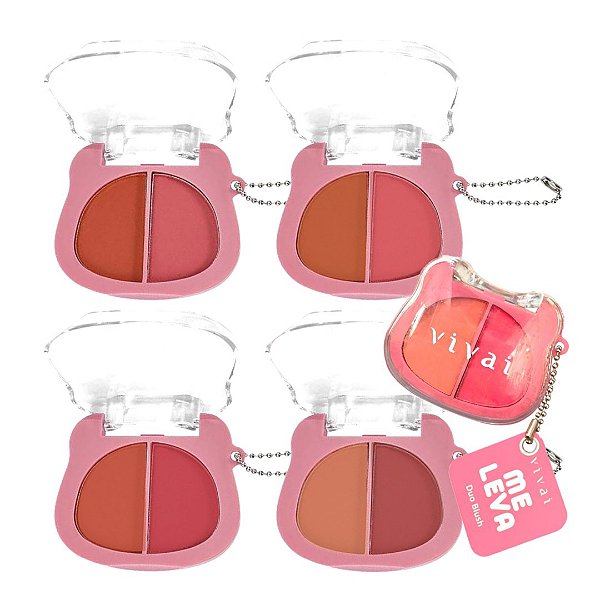 Vivai -  Blush Duo com Chaveiro Me Leva - 04 Unid