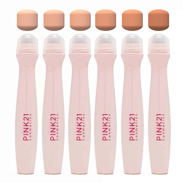Pink 21 - Corretivo Liquido Roller Desincha Olheiras - 06 Un