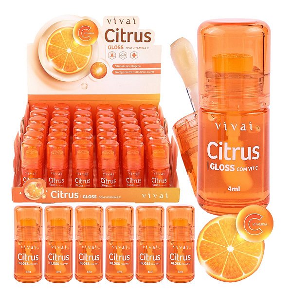Vivai - Gloss Citrus Vit C Aplicador Gordinho Doe Foot  - 36 unid